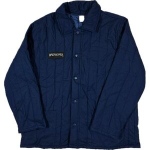 Stranger Things Hopper Costume Navy Blue Quilted Vintage Style Puffer Jacket XL